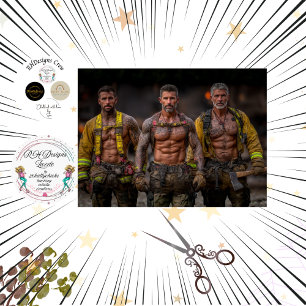 Papel De Seda Arte de Decoupage de Bomberos Tatuados y Rudos