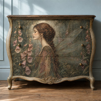Papel De Seda Arte de decoupage de hada del bosque con dedalera 