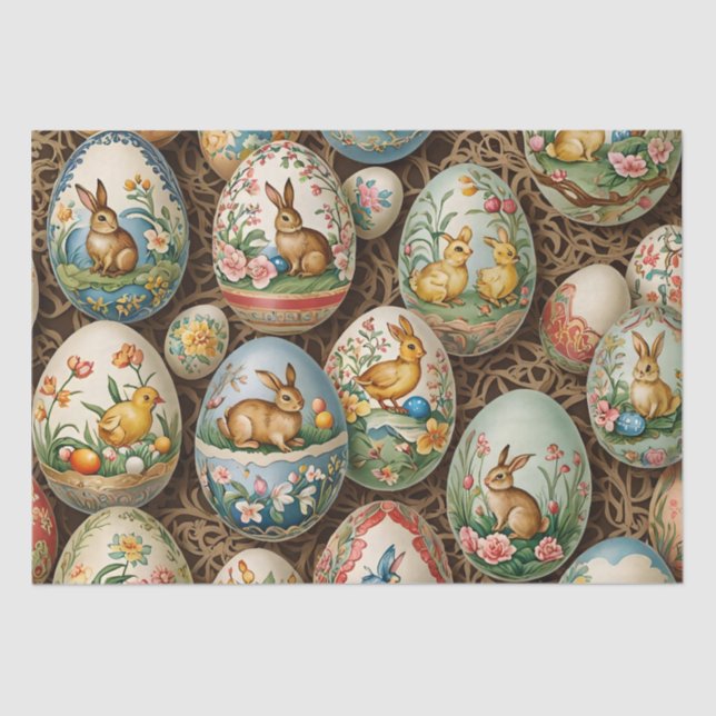 Papel De Seda Arte de decoupage de huevo de Pascua (Anverso)