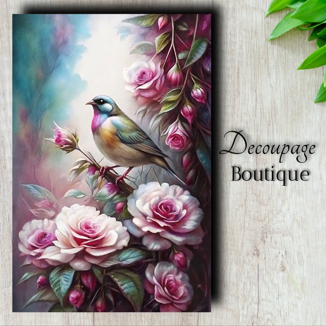 Papel De Seda Arte de decoupage de pájaros de jardín (Garden Bird Art Decoupage Tissue Paper)