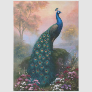Papel De Seda Arte de decoupage de pavo real indio