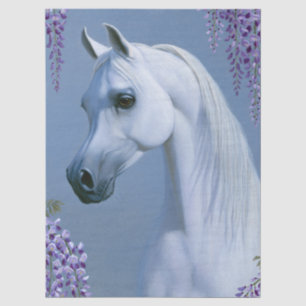 Papel De Seda Arte de decoupage de semental árabe blanco