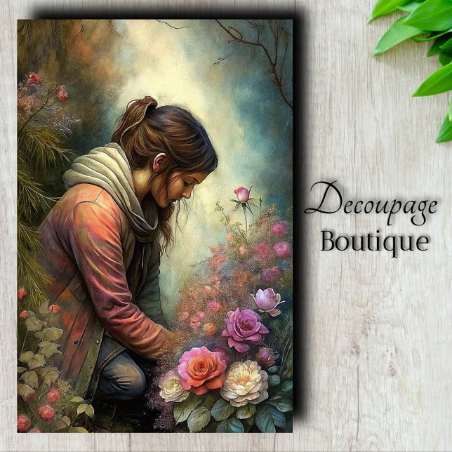 Papel De Seda Arte de decoupage Garden Dream (Garden Dream Art Decoupage Tissue Paper)