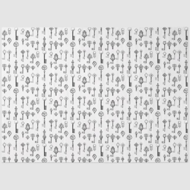 Papel De Seda Arte de época del antiguo patrón de las claves de  (Anverso)