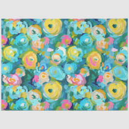 Papel De Seda Arte de flores pintadas Colorido Verano Diversión 