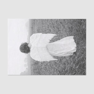 Papel De Seda Arte de foto en blanco y negro de ángel elegante