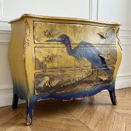 Papel De Seda Arte de Garza Azul para Decoupage de Muebles