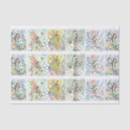 Papel De Seda Arte de Hadas Florales Acuarela Caprichosa