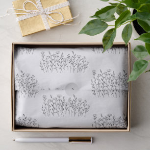 Papel De Seda Arte de línea de flores silvestres elegante y chic