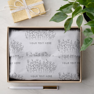 Papel De Seda Arte de línea de flores silvestres elegante y chic