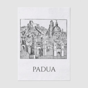 Papel De Seda Arte de línea del paisaje urbano medieval minimali