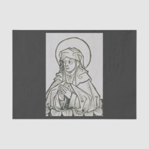 Papel De Seda Arte de línea minimalista medieval de Santa Mónica