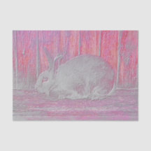 Arte de madera de conejo de Pascua blanco rosa lin