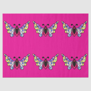 Papel De Seda Arte de mariposa folk moderno vibrante personaliza