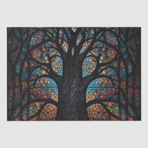Papel De Seda Arte De Mosaico De Cristal Alterado En Árbol De Vi