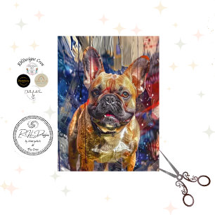 Papel De Seda Arte de Muebles Abstracto de Perro Bulldog Francés