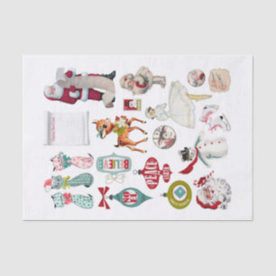 Papel De Seda Arte de Navidades retro vintage genuino (no IA)