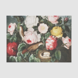 Papel De Seda Arte de nido de pájaros de rosas Thornton vintage