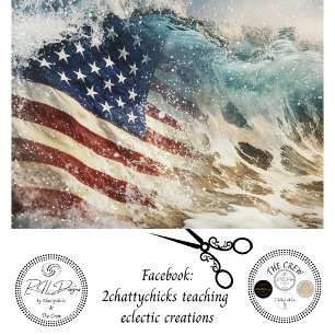 Papel De Seda Arte de onda de bandera americana decoupage 250th