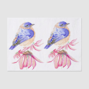 Papel De Seda Arte de pájaros azules del oeste al acuarela para 