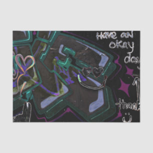 Papel De Seda Arte de pared callejero urbano moderno negro verde