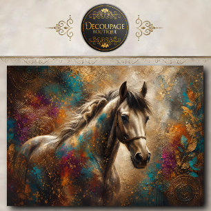 Papel De Seda Arte de pared de retrato de caballo abstracto Deco
