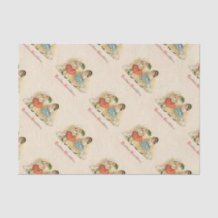 Papel De Seda Arte de Pascua Antiguo Conejo Infantil