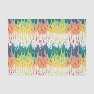 Papel De Seda Arte de patrón de goteo de arcoíris abstracto líqu