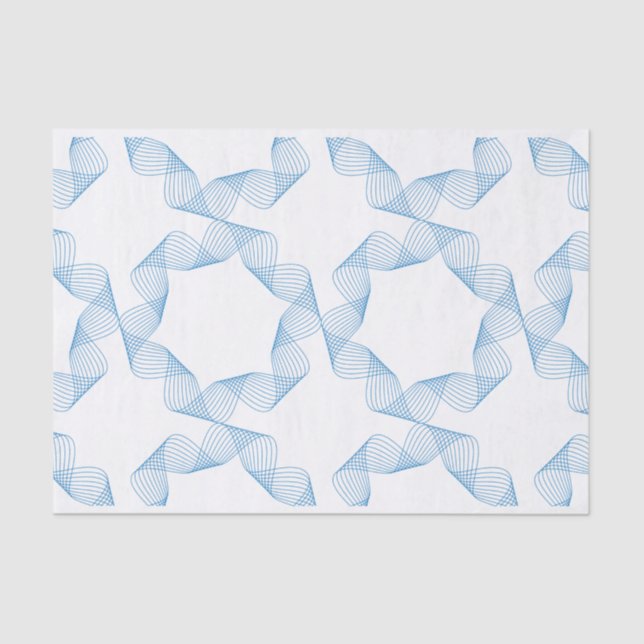 Papel De Seda Arte de patrones geométricos azul, lindo, simple,  (Anverso)