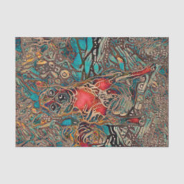 Papel De Seda Arte de perro chihuahua Verde azulado retrato marr