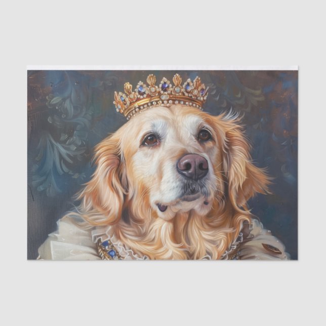Papel De Seda Arte de perro de Golden Retriever vestido como reg (Anverso)