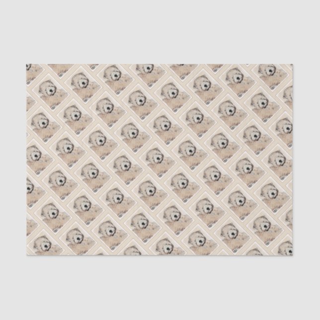 Papel De Seda Arte de perros adornado con pintura de porcino de  (Anverso)