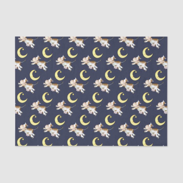 Papel De Seda Arte de pintura de acuarela de luna de puente de v (Anverso)