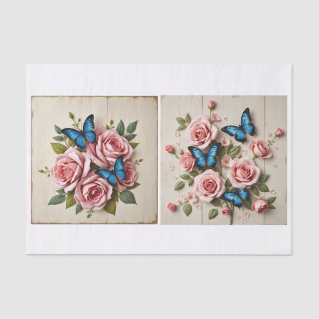 Papel De Seda Arte de pintura mixta Shabby Chic (Anverso)