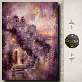 Papel De Seda Arte de pueblo de Santorini con decoupage de puest