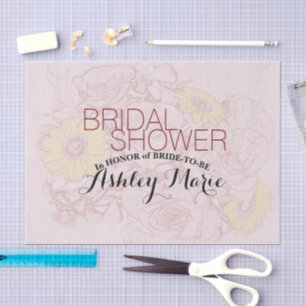 Papel De Seda Arte de Ramo de Terracota Personalizado con Contor