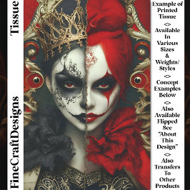 Papel De Seda Arte de Reina Gótica de Fantasía Oscura Decoupage 