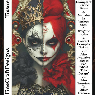 Papel De Seda Arte de Reina Gótica de Fantasía Oscura Decoupage
