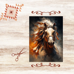 Papel De Seda Arte de retrato de caballo con aceite de descompos