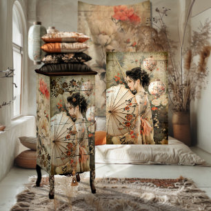 Papel De Seda Arte de retrato oriental de Geisha