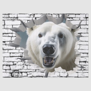 Papel De Seda Arte de ruptura de pared de osito polar 3D - Safar