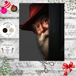 Papel De Seda Arte de Santa Secreto de Decoupage Espiando