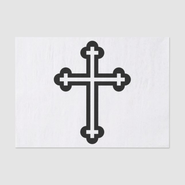Papel De Seda Arte de símbolo cristiano moderno minimalista de c (Anverso)