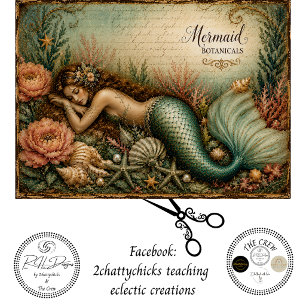 Papel De Seda Arte de sirena costera con decoupage