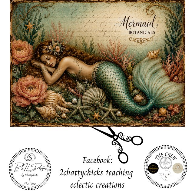 Papel De Seda Arte de sirena costera con decoupage (Subido por el creador)