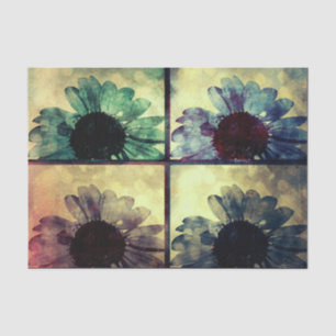 Papel De Seda Arte De Sunflower Verde Y Azul