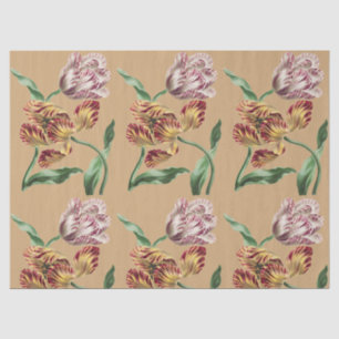 Papel De Seda Arte de Tulipán Botánico del Siglo XVIII Chic Vint