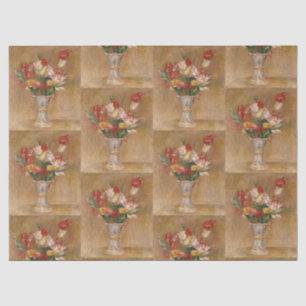 Papel De Seda Arte de tulipanes florales vintage Cottagecore Ren