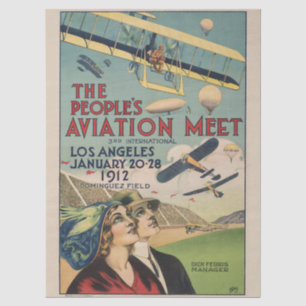 Papel De Seda Arte de viaje del espectáculo aéreo retro 1912 de
