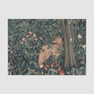 Papel De Seda Arte de vida silvestre de zorro de vegetación de W